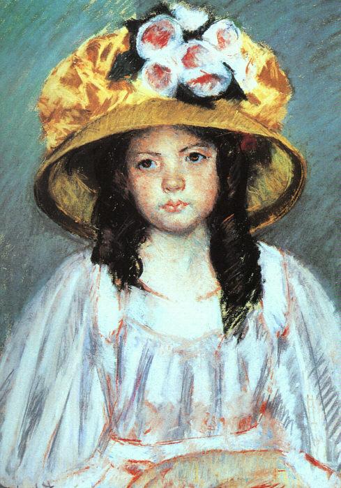 Mary Cassatt Fillette au Grand Chapeau Sweden oil painting art
